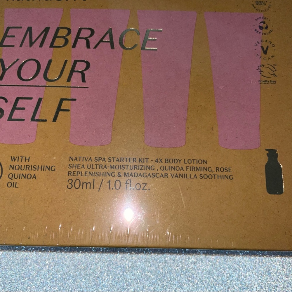 NATIVA SPA STARTER KIT Embrace your self 4x Lotions New and Sealed